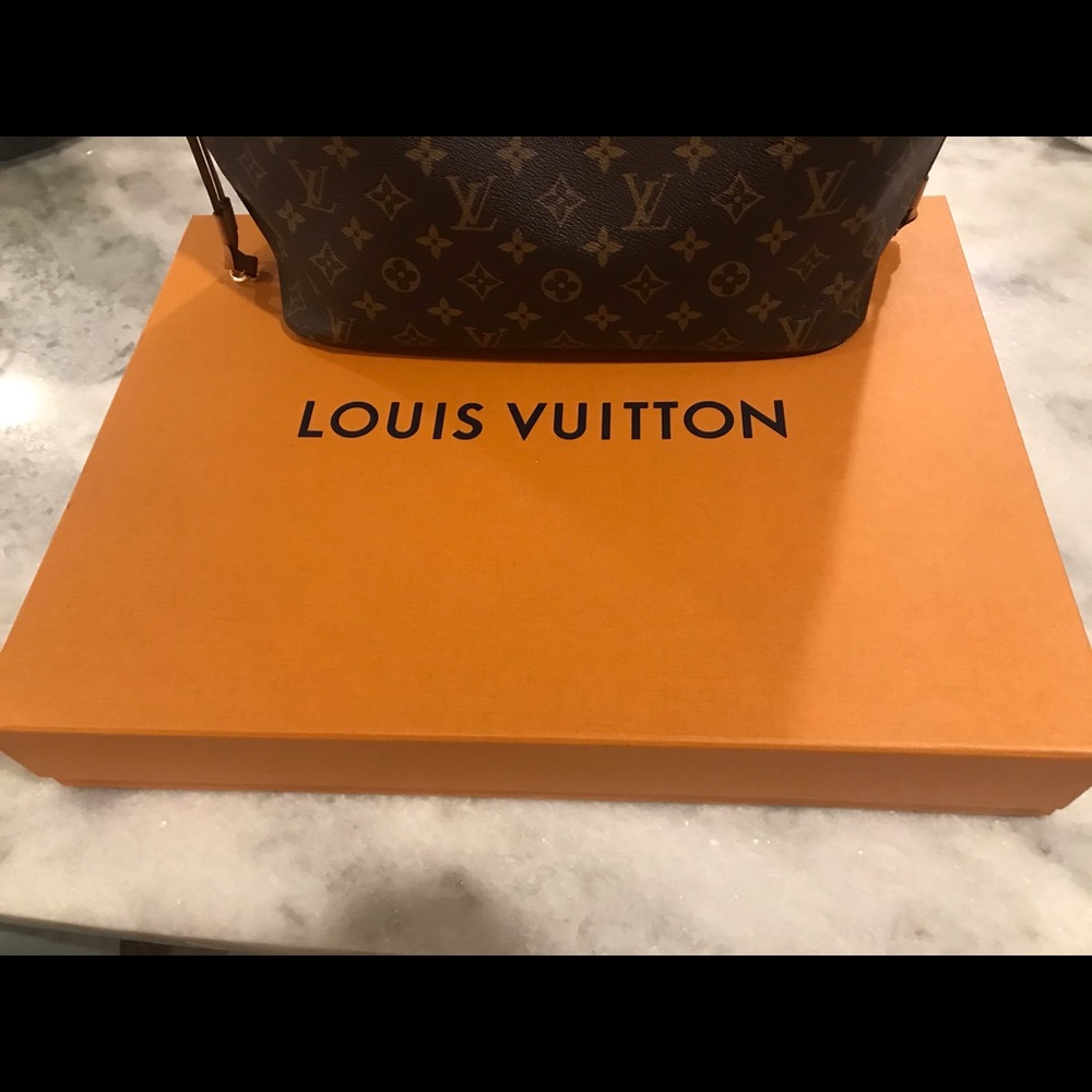 LV PINK MONOGRAM CANVAS NEVERFULL MM TOTE
